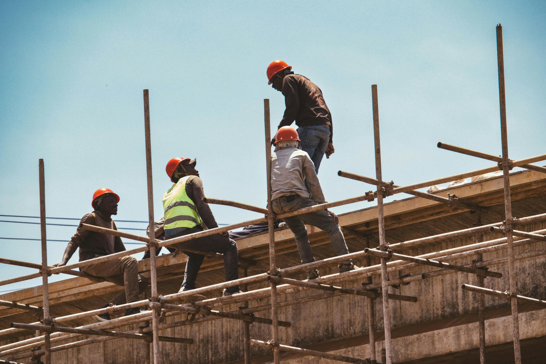 Construction workers background